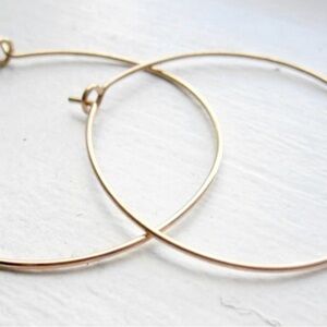 Sterling Silver 3" thin Hoop Earrings - Minimalist Women’s Jewelry